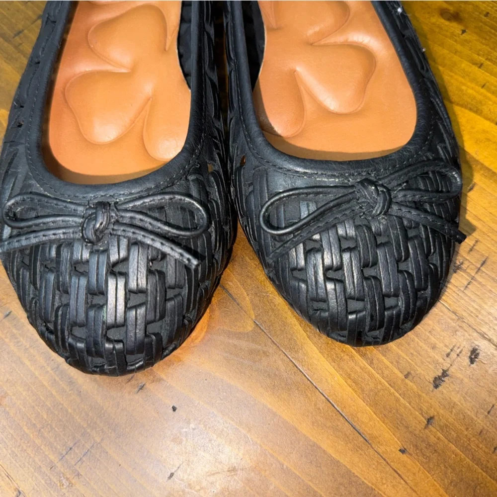 Lucky Brand Woven Leather Ballet Flats Boho Chic‎ Soft Girl Minimalist- 7.5